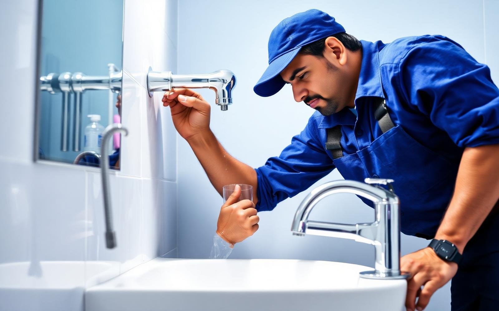 Plumber repairing a tap in Chhatrapati Sambhajinagar